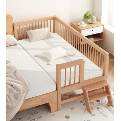 Beech crib boy patchwork bed crib queen size bed wide crib bed Solid wood bed with guardrail