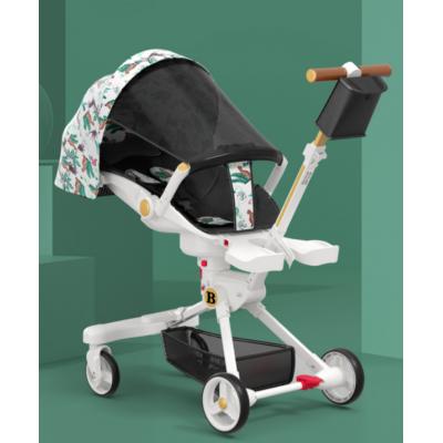 Sliding baby artifact one key folding portable sitting flat baby bidirectional high landscape baby stroller walking baby