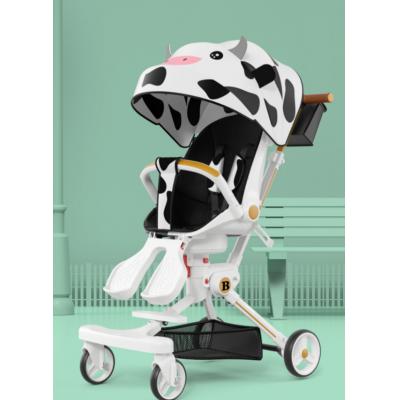 Sliding baby artifact one key folding portable sitting flat baby bidirectional high landscape baby stroller walking baby