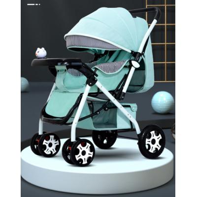 Bidirectional push baby stroller can sit or lie down one key folding hand push baby walking artifact baby stroller