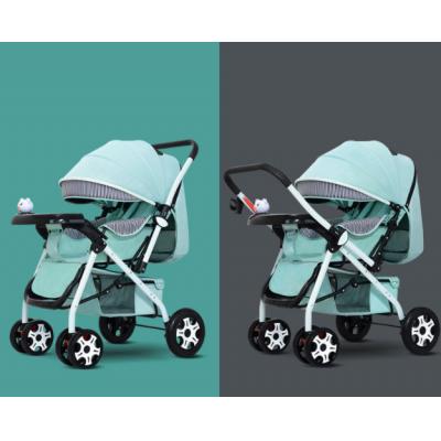 Bidirectional push baby stroller can sit or lie down one key folding hand push baby walking artifact baby stroller